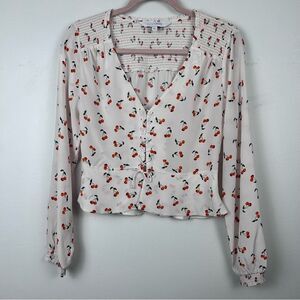 INTERMIX Sienna Cherry Print silk Blouse